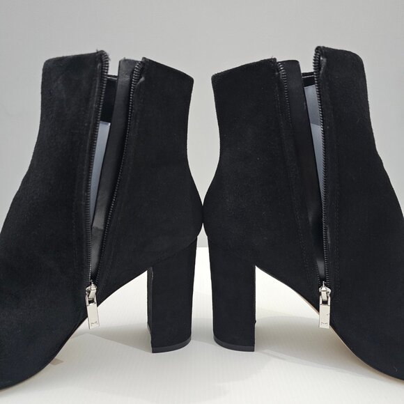 Marc Fisher Ulani Ankle Bootie Womens 10 Black Suede Block Heel Pointed Toe - Picture 4 of 15